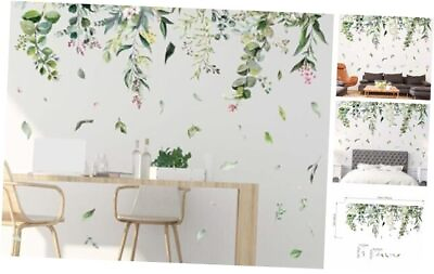 #ad Green Hanging Vine Wall Stickers Nature Plants Flower Leaves Wall Large A $20.47