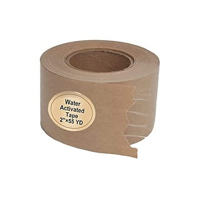 #ad Water Activated Tape Fiber Reinforced Packing Tape 2”X 165 feet Per Roll $13.99