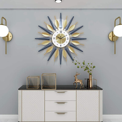 Metal Starburst Wall Clock 60cm Large Vintage Sunburst Design Decorative Clock $55.10