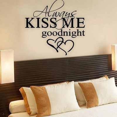 #ad #ad Modern Wall Sticker Always Kiss Me Goodnight Art Decor Wall Stickers Bedroom Rem $13.02
