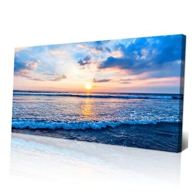 #ad Large Canvas Wall Art For Living Room Office Wall Decor 30x60inches Blue Waves $207.58