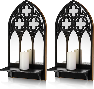 #ad Gothic Sconces Wall Decor Set of 2 Arched Church Wall Sconces Decorative Gothic $30.66
