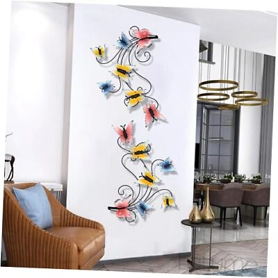 #ad Butterfly Wall Decor Living Room 2 2 Pieces Metal Butterfly Tree Colorful $46.74
