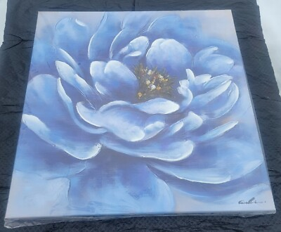 #ad #ad Blue Flower Canvas Wall Art 24quot;×24quot; $20.00