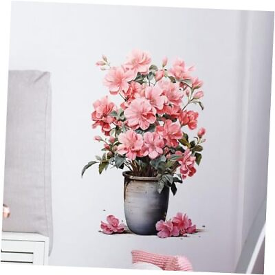 #ad #ad Flower Wall Stickers for Living Room Pink Floral Wall Decal Stickers Peel and C $21.90