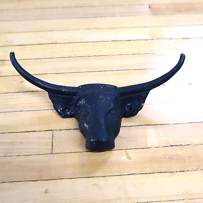 #ad Vintage Cast Iron Bull Longhorn Rustic Decoration Wall Hanger 7 x 1 x 4 in $29.95