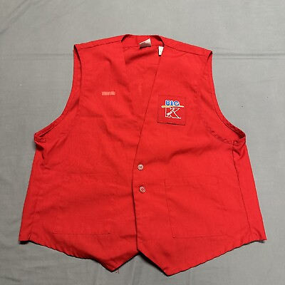 #ad KMart Vintage K Mart Employee Red Work Vest Men#x27;s Women#x27;s Large Big Kmart $39.94