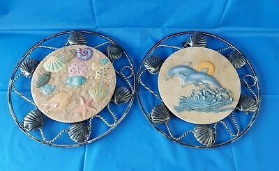 #ad Nautical Resin And Metal Wall Art Decoration 11 quot; Diameter Set Of 2 $25.00