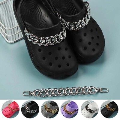 Fashion Designer Shoe charms Chain Bling Jewelry DIY For Crocs Sandals Shoes AA $2.79
