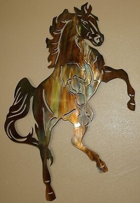 #ad Fire Ball Western Metal Wall Art Decor Metal Wall Art Horse 32quot; tall $109.95