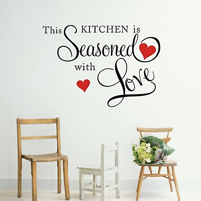 #ad This Kitchen Is Seasoned with Love Wall Quote Sticker $14.99