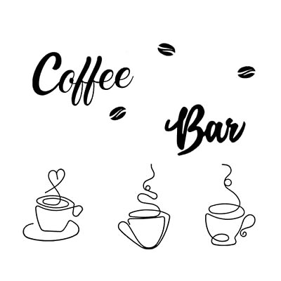 #ad 4pcs Coffee Bar Sign Rustic Hanging Wall Decor Wire Coffee Cup Metal Kitchen ... $18.31
