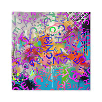 #ad Modern Glam Logos Abstract Painting Gallery Wrapped Canvas Print Wall Art $37.94