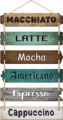 #ad Coffee Wall Decor Elegant Design Coffee Bar Hanging Sign For Coffee Lovers $12.78