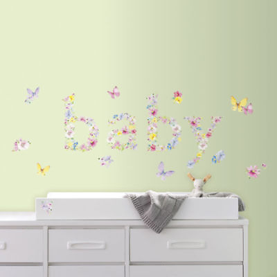#ad New Kathy Davis BABY BUTTERFLIES WALL DECALS Butterfly Nursery Stickers Decor $9.99