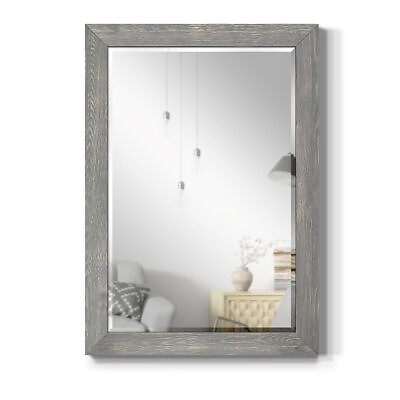 #ad #ad Gray Rustic Mirror Rectangular Barnwood Framed Wall Mirror for Home Decor Ve... $135.79