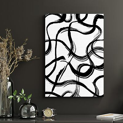 #ad Abstract Black and White Wall Decor Themed HD Printed amp; Wooden Framed $23.99