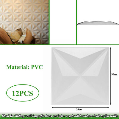#ad 12pcs set 3D Wall Panel Ceiling Tile Wallpaper Wall Sticker Background DIY Decor $22.80