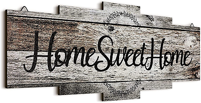 #ad Home Sign Rustic Wood Home Wall Decor Large Farmhouse For Bedroom Living Room $21.42