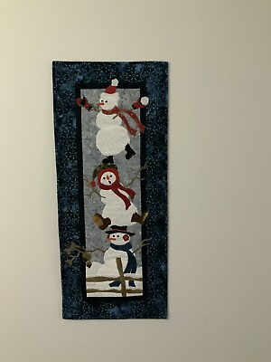 #ad Holiday Cheer Wall Hanging with Three Snowman for Holidays $55.00