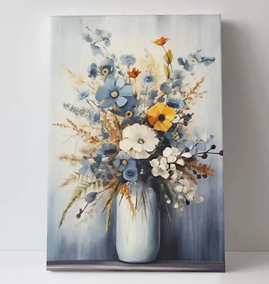 #ad Beautiful Flower Bouquet Artistic Canvas Print Framed 12quot; x 16quot; Wall Art $13.98