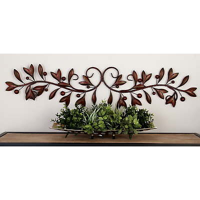 #ad Brown Metal Leaf Wall Decor 48quot; x 1quot; x 9quot; $21.89