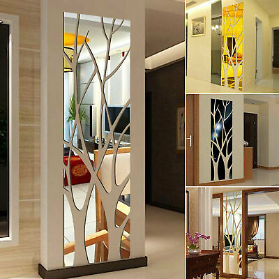 #ad 3D Mirror Art Removable Wall Sticker Acrylic Mural Decal Home Room Decor Set US $13.48