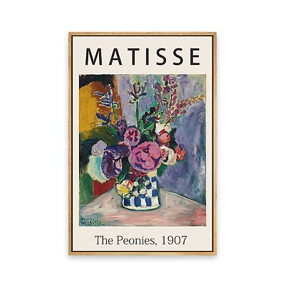 #ad Matisse Wall Art Framed Canvas Print The Peonies1907 Famous PaintingsMatiss... $40.77