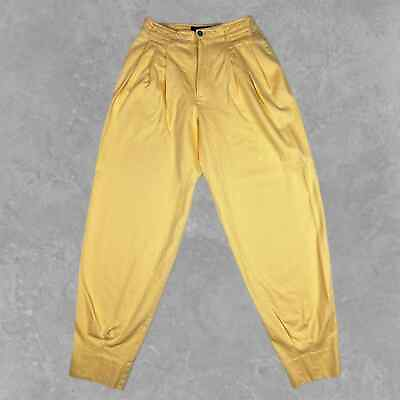 #ad Yellow Vintage Liz Sport Pleated Pants Size 10 $32.00