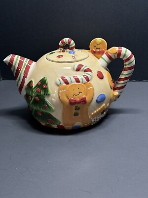 #ad #ad Gingerbread Teapot Christmas Decor Table Ware $19.99