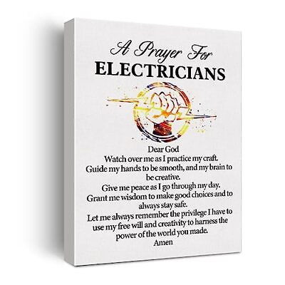 #ad a Electrician#x27;s Prayer Quote Poster Canvas Wall Art for Office Home Decor $18.16