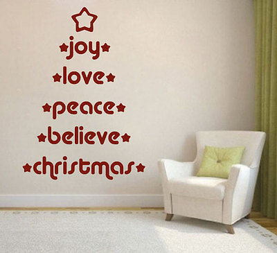 #ad Quote tree Wall Decals Christmas Window Stickers Christmas Decorations h33 $67.95