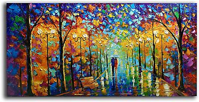 #ad Art Oil Painting On Canvas Modern Romantic Landscape Large Framed 24x48 inch $200.00