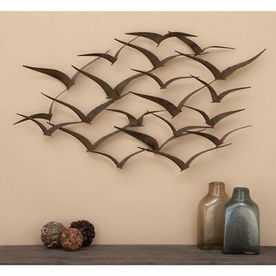 #ad Metal Birds In Flight Wall Sculpture Home Decor Black $219.00