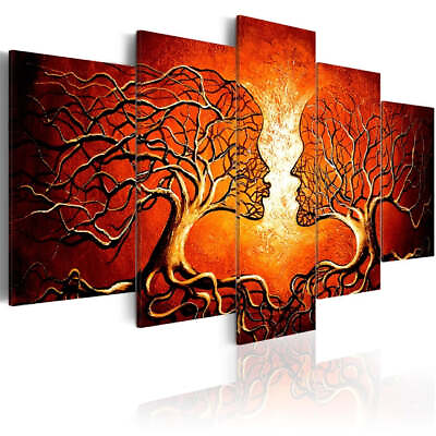 #ad #ad Red Color Tree Human Branches Framed 5 Piece Canvas Wall Art $189.00