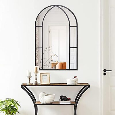 #ad Arched Wall Mirror 36quot;x24quot; Window Mirror Wall Mounted Metal Framed Arched M... $115.62