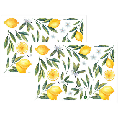 #ad Lemon Fruit Wall Sticker for Kitchen Bathroom Living Room Decor 2 Sheets $8.39