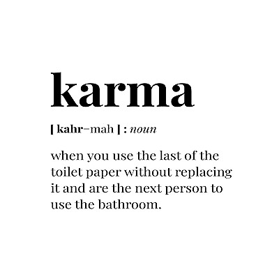 #ad Vinyl Wall Art Decal Karma 11quot; x 14.5quot; Funny Adult Humor Modern Life Quote $11.99