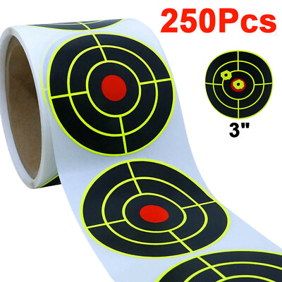 #ad 250pcs Shooting Splatter Target Stickers Roll Fluorescent Self Adhesive Paper $13.86