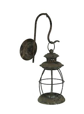 #ad #ad Vintage Inspired Rustic Black Distressed Metal Wall Mounted Lantern Candle Sc... $57.91