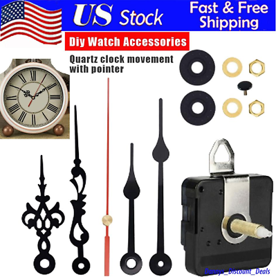 #ad #ad DIY Wall Quartz Clock Movement Mechanism Replacement Kit Tool Parts Red Hands US $5.87