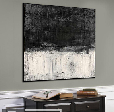 #ad Black And White Wall Painting Large Canvas Painting Artwork Contemporary Art $93.00