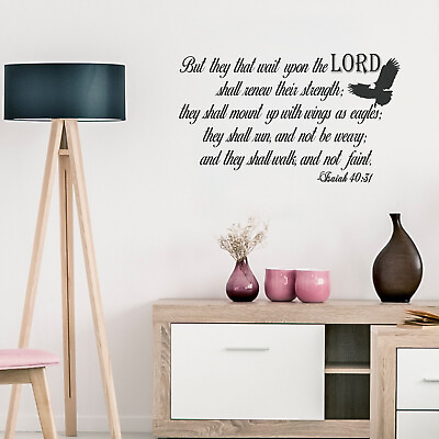 #ad Vinyl Art Wall Decals Isaiah 40:31 17.5quot; x 30quot; Bible Verse Decor $19.99