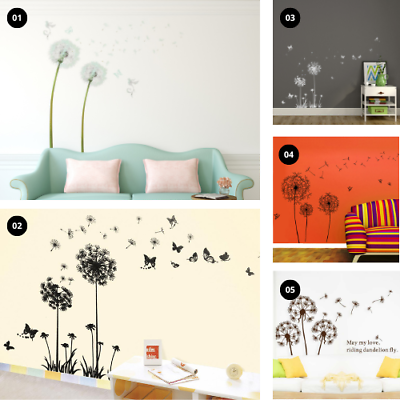 #ad Dandelion Flowers Wall Art Stickers Decals Removable Home Nursery Room Decor DIY $17.95