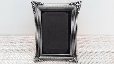 #ad Fetco Striped Pattern Metal Silver Tone Picture Frame Holds 1.50quot;x2.50quot; Photo $16.70