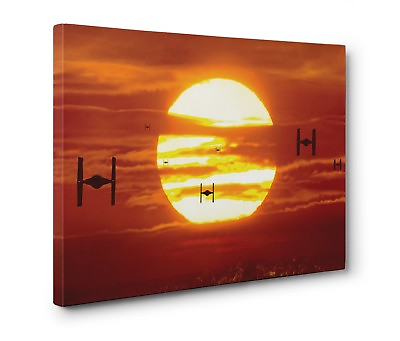#ad Star Wars Tie Fighters Canvas Wall Art Gallery Wrapped Ready To Hang $99.99