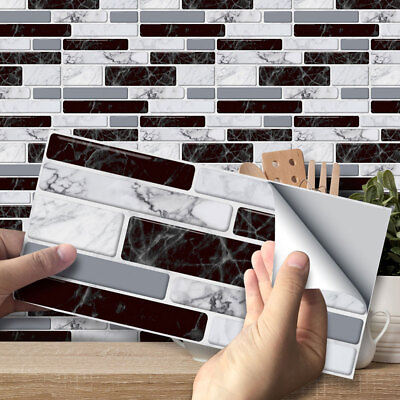 #ad #ad 27Pcs Self Adhesive Brick Tile 3D Sticker Home Kitchen Bathroom Wall Stickers $40.99