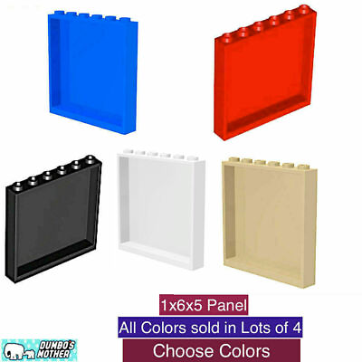 #ad LEGO 1x6x5 Panel Wall Building Glass Hollow studs Blue Red Black Tan New $3.99
