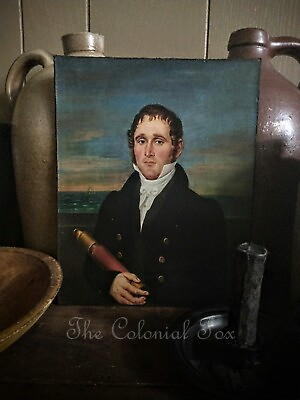 #ad Captain Colonial Reproduction Portrait 8x10 Primitive Folk Art Early American $24.65