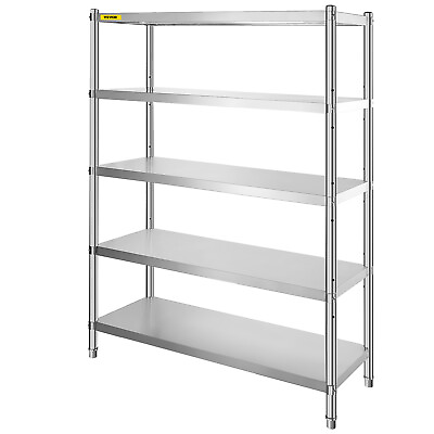 #ad #ad VEVOR 5 Tier Kitchen Shelves Shelf Rack 72in Stainless Steel Shelving Organizer $128.99